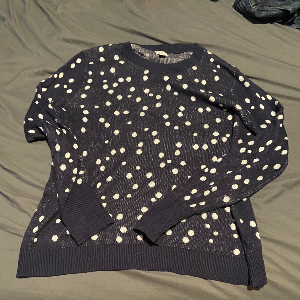 Navy polka dot sweater